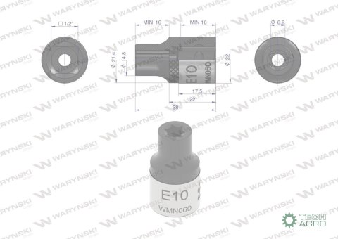 "Nasadka star 1/2"". E10 CrV50BV30. Wary ski "Nasadka star 1/2"". E10 CrV50BV30. Wary ski