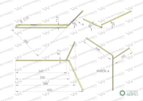 Palec zagarniający podwójny prawy zastosowanie Famarol S-074 30741403003l WARYŃSKI Palec zagarniający podwójny prawy zastosowanie Famarol S-074 30741403003l WARYŃSKI