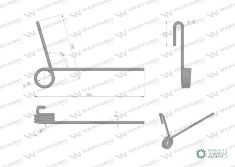 Palec zagarniający siewnika zastosowanie DEMETER CLASSIC HASSIA 033299 Waryński Palec zagarniający siewnika zastosowanie DEMETER CLASSIC HASSIA 033299 Waryński