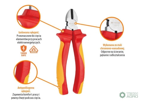 Ucinaczki boczne izolowane VDE 160 mm / TEGER Ucinaczki boczne izolowane VDE 160 mm / TEGER