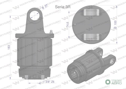 Sprzęgło zapadkowe wału Seria 3R 500 Nm - 1 3/8 Z6 WARYŃSKI Sprzęgło zapadkowe wału Seria 3R 500 Nm - 1 3/8 Z6 WARYŃSKI