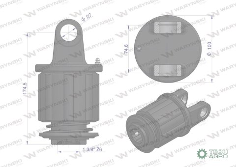 Sprzęgło zapadkowe wału Seria 3R 900 Nm - 1 3/8 Z6 WARYŃSKI Sprzęgło zapadkowe wału Seria 3R 900 Nm - 1 3/8 Z6 WARYŃSKI