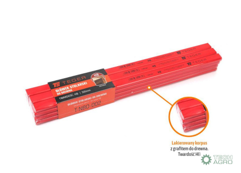 Ołówek stolarski - do drewna HB / 300mm / TEGER (sprzedawane po 12 szt) Ołówek stolarski - do drewna HB / 300mm / TEGER (sprzedawane po 12 szt)
