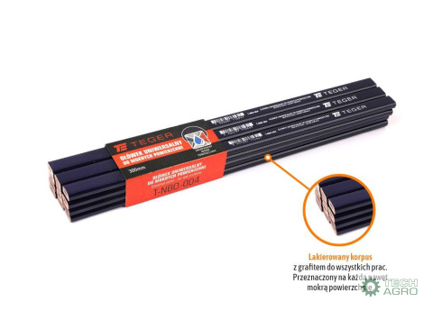 Ołówek uniwersalny - do mokrych powierzchni / 300mm / TEGER (sprzedawane po 12 szt) Ołówek uniwersalny - do mokrych powierzchni / 300mm / TEGER (sprzedawane po 12 szt)