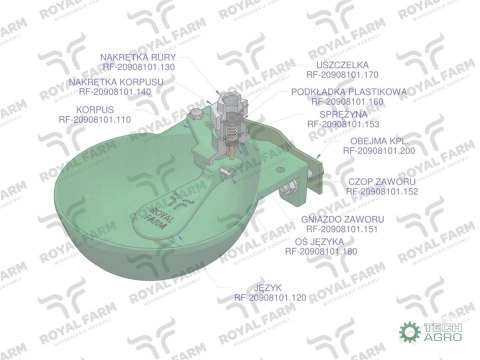 POIDŁO DLA KRÓW H-200/6 1,4L ROYAL FARM POIDŁO DLA KRÓW H-200/6 1,4L ROYAL FARM