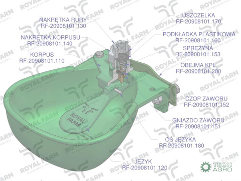 POIDŁO DLA KRÓW H-200/6 3L ROYAL FARM POIDŁO DLA KRÓW H-200/6 3L ROYAL FARM