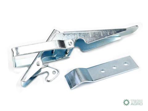 Spinacz, zaczep, zamek burty uniwersalny 310 mm x 30 mm, z zabezpieczeniem, klamra wykonana z płaskownika Spinacz, zaczep, zamek burty uniwersalny 310 mm x 30 mm, z zabezpieczeniem, klamra wykonana z płaskownika