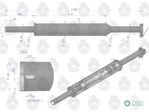 Tłumik okrągły długi 5.5kg 1180mm C-360 (prosty) ORYGINAŁ URSUS Tłumik okrągły długi 5.5kg 1180mm C-360 (prosty) ORYGINAŁ URSUS