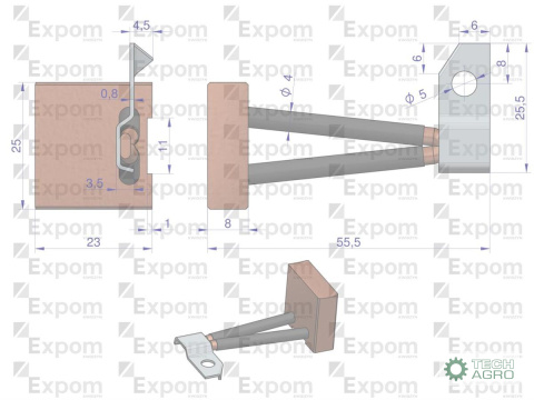 Komplet Szczotek 8x25x23 rozrusznika R-10 BSX100, BS100 ( komplet 4-szt ) EXPOM KWIDZYN eu Komplet Szczotek 8x25x23 rozrusznika R-10 BSX100, BS100 ( komplet 4-szt ) EXPOM KWIDZYN eu