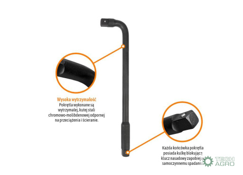 Pokrętło do nasadek TYP L 1" 550 mm - kute / stal Cr-Mo / TEGER Pokrętło do nasadek TYP L 1" 550 mm - kute / stal Cr-Mo / TEGER