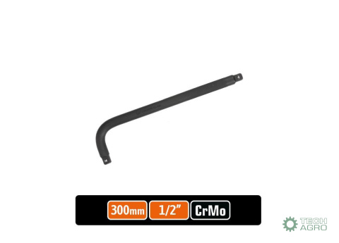 Pokrętło do nasadek TYP L 1/2" 300 mm - kute/ stal Cr-Mo / TEGER Pokrętło do nasadek TYP L 1/2" 300 mm - kute/ stal Cr-Mo / TEGER