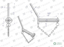 Sworzeń zaczepu z wygiętym uchwytem 25x130 TEGER