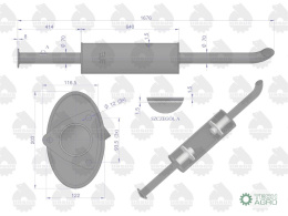 TŁUMIK TURBO 1676MM C385 URSUS