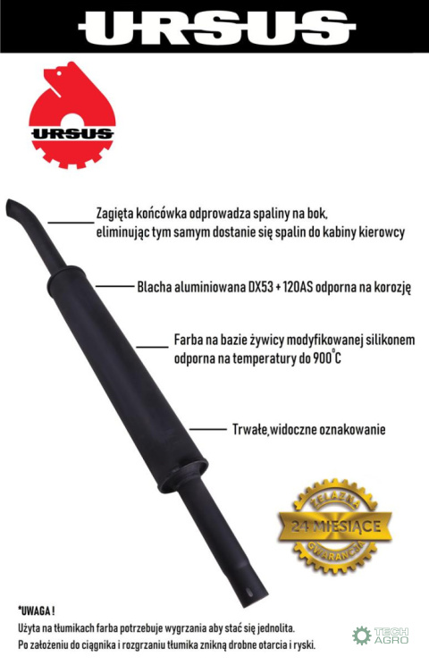 TŁUMIK TURBO 1676MM C385 URSUS TŁUMIK TURBO 1676MM C385 URSUS