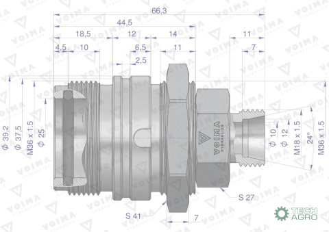 Zawór gniazdo ZSR6160101 (pasuje do Bizon) M18x1,5 skręcane VOIMA (opakowanie 10szt) Zawór gniazdo ZSR6160101 (pasuje do Bizon) M18x1,5 skręcane VOIMA (opakowanie 10szt)