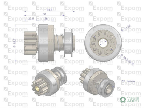 Zespół sprzęgający rozrusznika ( Typ Iskra ) MSX 190, 16.900.151 EXPOM KWIDZYN eu Zespół sprzęgający rozrusznika ( Typ Iskra ) MSX 190, 16.900.151 EXPOM KWIDZYN eu