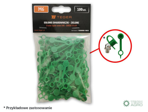 Zestaw osłonek smarowniczki M6 kolor zielony TEGER