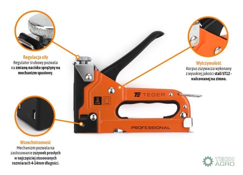 Zszywacz tapicerski PROFESSIONAL (typ J/53) / 4-14mm / TEGER