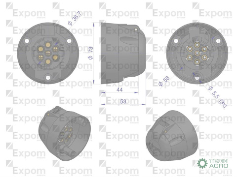 Gniazdo 7-Biegunowe EXPOM KWIDZYN eu Gniazdo 7-Biegunowe EXPOM KWIDZYN eu