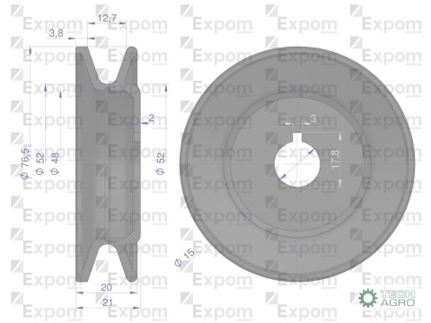 KOŁO PASOWE ALT.EX230000 C330 EXPOM KOŁO PASOWE ALT.EX230000 C330 EXPOM