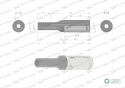 "Nasadka dwunastokątna 1/4"". 4.5 mm. dł ga. CrV50BV30. DIN 3124. Waryński