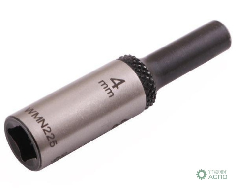 "Nasadka dwunastokątna 1/4"". 4 mm. dług . CrV50BV30. DIN 3124. Waryński