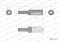 "Nasadka dwunastokątna 1/4"". 4 mm. dług . CrV50BV30. DIN 3124. Waryński