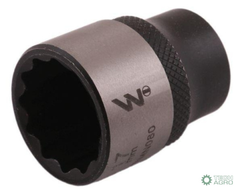 "Nasadka dwunastokątna 3/8"". 17 mm. CrV 0BV30. DIN 3124. Waryński