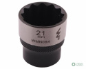 "Nasadka dwunastokątna 3/8"". 21 mm. CrV 0BV30. DIN 3124. Waryński
