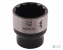 "Nasadka dwunastokątna 3/8"". 22 mm. CrV 0BV30. DIN 3124. Waryński