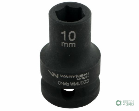 Nasadka udarowa sześciokątna 1/2". 10 mm. CrMo. DIN 3129. Waryński Nasadka udarowa sześciokątna 1/2". 10 mm. CrMo. DIN 3129. Waryński