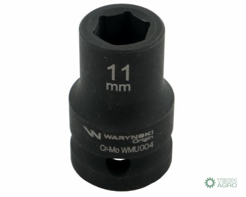 Nasadka udarowa sześciokątna 1/2". 11 mm. CrMo. DIN 3129. Waryński Nasadka udarowa sześciokątna 1/2". 11 mm. CrMo. DIN 3129. Waryński