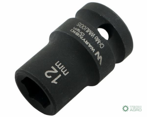 Nasadka udarowa sześciokątna 1/2". 12 mm. CrMo. DIN 3129. Waryński Nasadka udarowa sześciokątna 1/2". 12 mm. CrMo. DIN 3129. Waryński