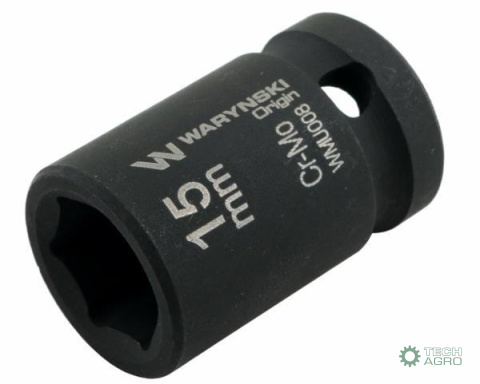 Nasadka udarowa sześciokątna 1/2". 15 mm. CrMo. DIN 3129. Waryński Nasadka udarowa sześciokątna 1/2". 15 mm. CrMo. DIN 3129. Waryński