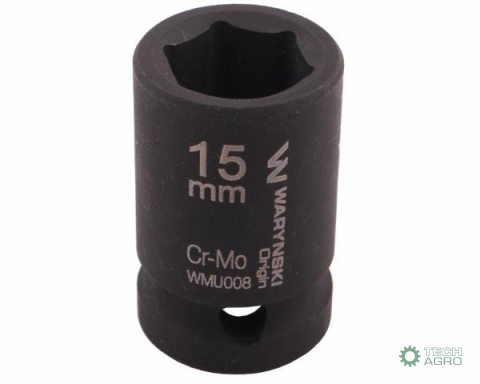 Nasadka udarowa sześciokątna 1/2". 15 mm. CrMo. DIN 3129. Waryński Nasadka udarowa sześciokątna 1/2". 15 mm. CrMo. DIN 3129. Waryński