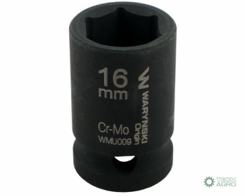 Nasadka udarowa sześciokątna 1/2". 16 mm. CrMo. DIN 3129. Waryński Nasadka udarowa sześciokątna 1/2". 16 mm. CrMo. DIN 3129. Waryński