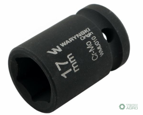 Nasadka udarowa sześciokątna 1/2". 17 mm. CrMo. DIN 3129. Waryński Nasadka udarowa sześciokątna 1/2". 17 mm. CrMo. DIN 3129. Waryński