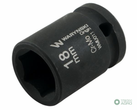 Nasadka udarowa sześciokątna 1/2". 18 mm. CrMo. DIN 3129. Waryński Nasadka udarowa sześciokątna 1/2". 18 mm. CrMo. DIN 3129. Waryński