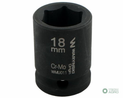 Nasadka udarowa sześciokątna 1/2". 18 mm. CrMo. DIN 3129. Waryński Nasadka udarowa sześciokątna 1/2". 18 mm. CrMo. DIN 3129. Waryński