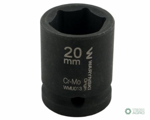 Nasadka udarowa sześciokątna 1/2". 20 mm. CrMo. DIN 3129. Waryński Nasadka udarowa sześciokątna 1/2". 20 mm. CrMo. DIN 3129. Waryński