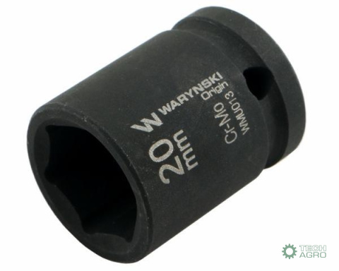 Nasadka udarowa sześciokątna 1/2". 20 mm. CrMo. DIN 3129. Waryński Nasadka udarowa sześciokątna 1/2". 20 mm. CrMo. DIN 3129. Waryński