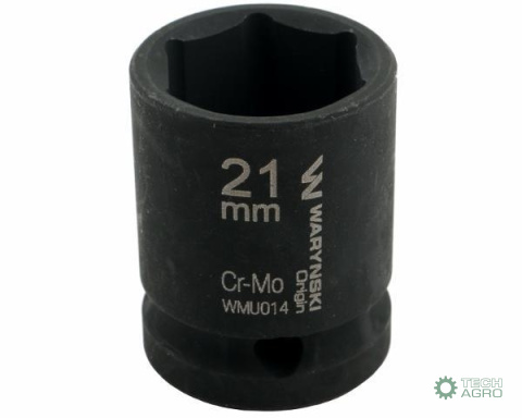 Nasadka udarowa sześciokątna 1/2". 21 mm. CrMo. DIN 3129. Waryński Nasadka udarowa sześciokątna 1/2". 21 mm. CrMo. DIN 3129. Waryński