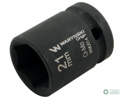 Nasadka udarowa sześciokątna 1/2". 21 mm. CrMo. DIN 3129. Waryński Nasadka udarowa sześciokątna 1/2". 21 mm. CrMo. DIN 3129. Waryński