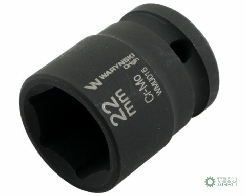 Nasadka udarowa sześciokątna 1/2". 22 mm. CrMo. DIN 3129. Waryński Nasadka udarowa sześciokątna 1/2". 22 mm. CrMo. DIN 3129. Waryński