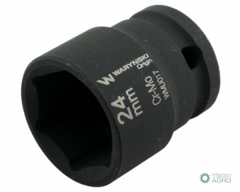 Nasadka udarowa sześciokątna 1/2". 24 mm. CrMo. DIN 3129. Waryński Nasadka udarowa sześciokątna 1/2". 24 mm. CrMo. DIN 3129. Waryński