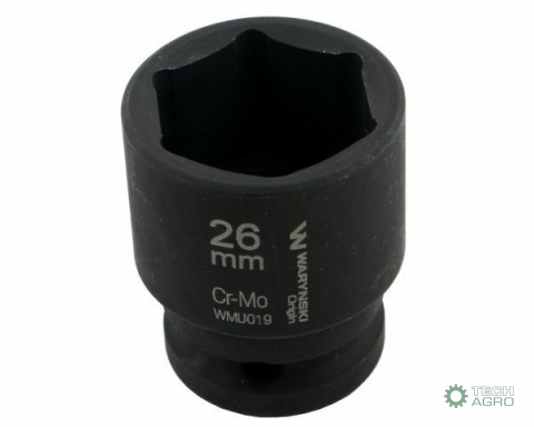 Nasadka udarowa sześciokątna 1/2". 26 mm. CrMo. DIN 3129. Waryński Nasadka udarowa sześciokątna 1/2". 26 mm. CrMo. DIN 3129. Waryński