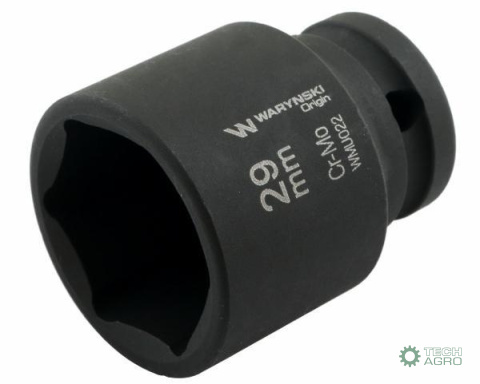Nasadka udarowa sześciokątna 1/2". 29 mm. CrMo. DIN 3129. Waryński Nasadka udarowa sześciokątna 1/2". 29 mm. CrMo. DIN 3129. Waryński