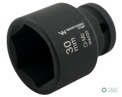 Nasadka udarowa sześciokątna 1/2". 30 mm. CrMo. DIN 3129. Waryński Nasadka udarowa sześciokątna 1/2". 30 mm. CrMo. DIN 3129. Waryński