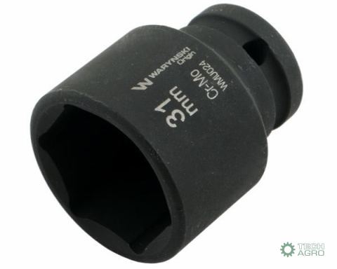 Nasadka udarowa sześciokątna 1/2". 31 mm. CrMo. DIN 3129. Waryński Nasadka udarowa sześciokątna 1/2". 31 mm. CrMo. DIN 3129. Waryński