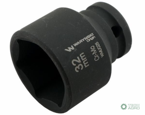 Nasadka udarowa sześciokątna 1/2". 32 mm. CrMo. DIN 3129. Waryński Nasadka udarowa sześciokątna 1/2". 32 mm. CrMo. DIN 3129. Waryński